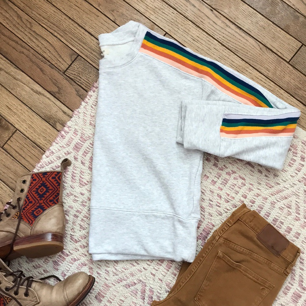 Madewell Rainbow Cropped Sweatshirt